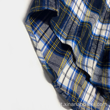 Camicia di flanella grigia e blu casual autunno moda